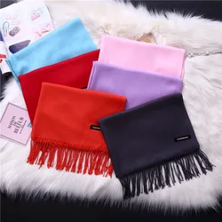 Fashion Solid Scarf Women Cashmere Soft Winter Warm Scarves Hijab Female Long Headband Shawl Wraps Bandana Foulard 2022 Echarpe