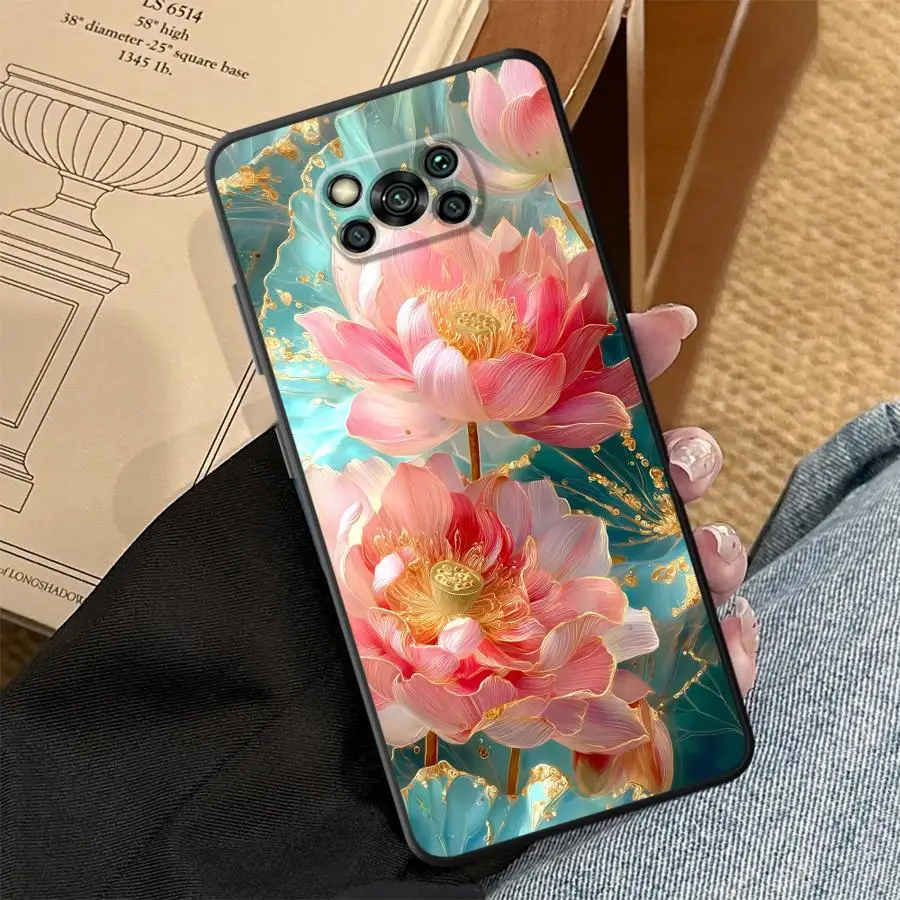 Beautiful Lotus Flowers Case for Xiaomi Poco F8 F3 C50 C61 C75 X3 X4 X5 X7 Pro F1 M3 M4 M7 M5 Funda Phone Cover C71 view 5