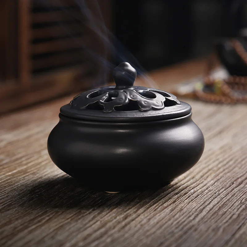 Vintage Fugui Flower Circular Fragrant Incense Burner - Decorative Melting Furnace Seven Color Incense Burner Handicrafts