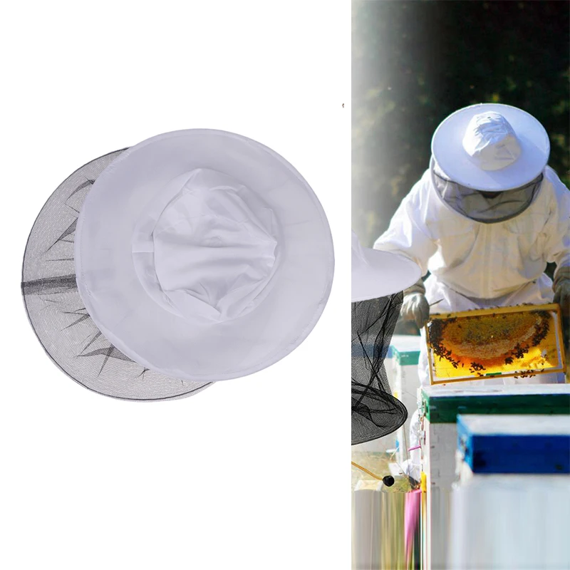 

1pc BeeKeeping Protective Bee Hat Anti Bee White Hat-Veil Combo Bee Hat Bug Mesh Mask Beekeeping Protection Beekeeper