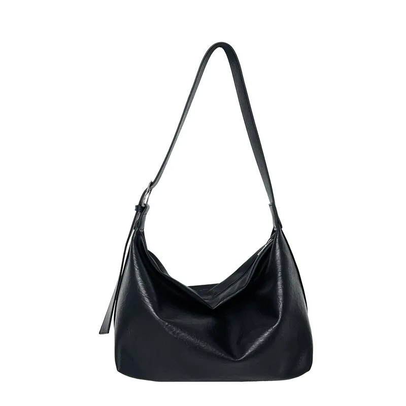 New Stylish Solid-color Men's Shoulder Bag, Multi-functional Vintage Tote Bag, Large Capacity Commuter Waterproof Crossbody Bag