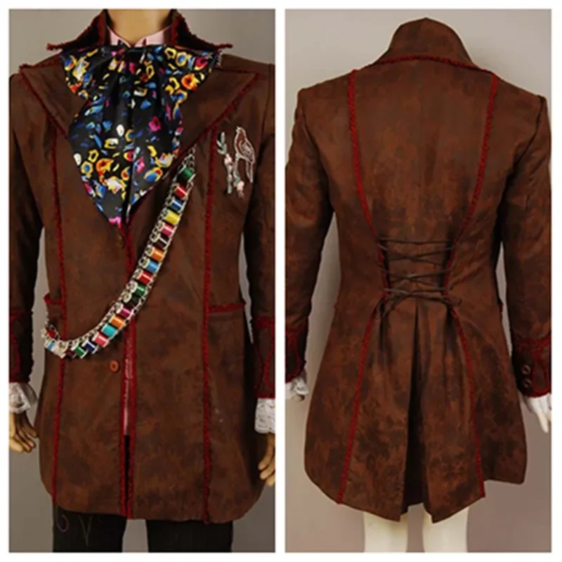 

FC6TV Fantasy Mad Cosplay Hatter Costume Adult Men Jacket Coat Pants Tie Outfits Halloween Carnival Party Suit@FC8！