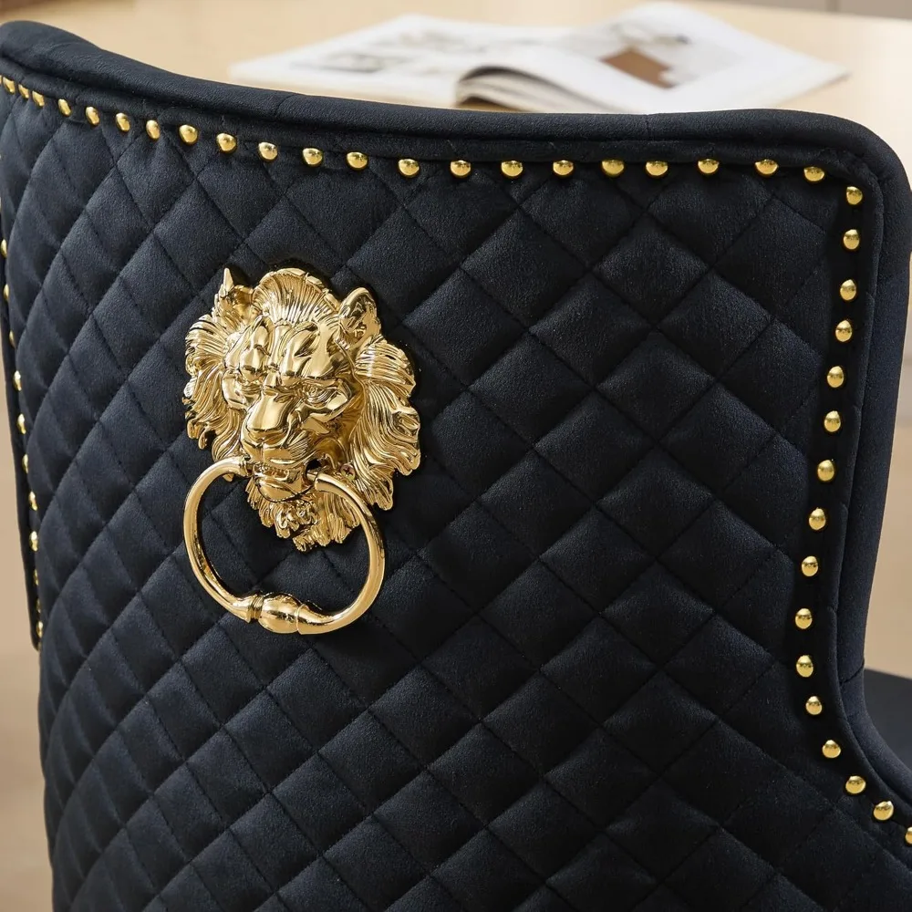 고급스러운 터프티드 등받이 회전 의자, 2개 세트, 황금 사자 베이스가 있는 현대적인 조절 가능한 카운터 높이 의자