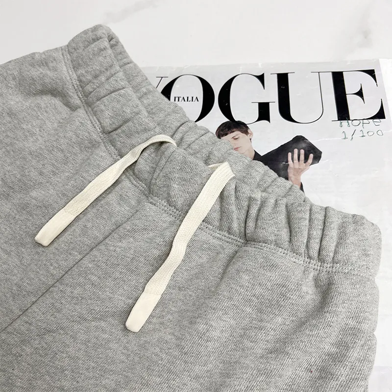 480g Heavyweight Men's Sweatpants 100% Cotton Terry Loose Beam Feet Pants Casual Knitted Sports Trousers Plus Size