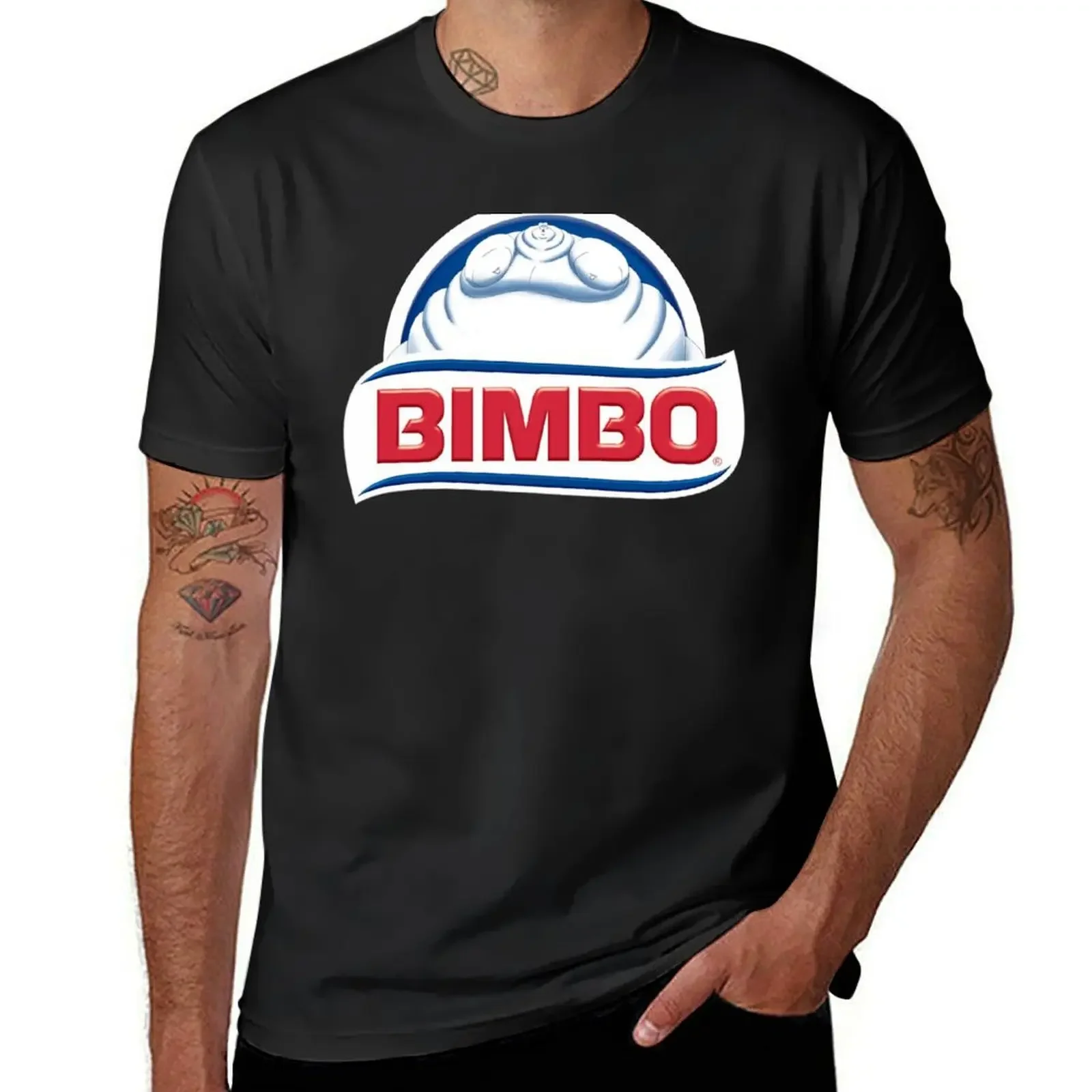 

Bimbo Bear Bread Logo (Black) T-Shirt basketball graphic tees plain boys whites t shirts for men cotton