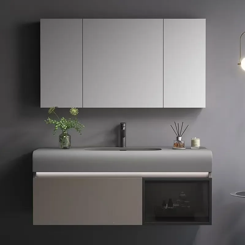 for Skin Feeling Integrated Thickened Bathroom Cabinet Washstand Washbasin Countertop Combined Vanity Unit