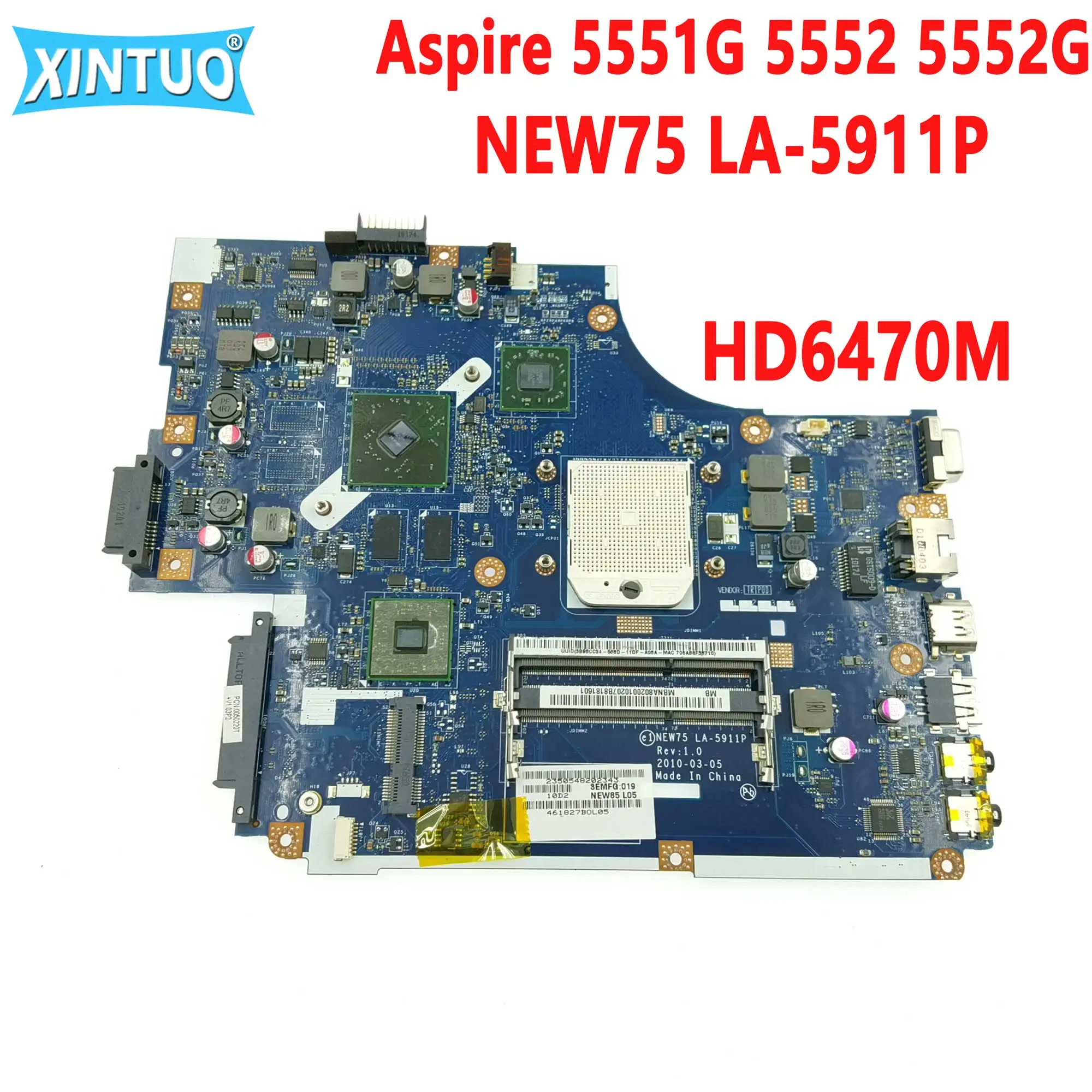 

Suitable for Acer aspire 5551G 5552 5552G laptop motherboard NEW75 LA-5911P MBWVE02001 motherboard DDR3 HD6470M 1GB 100% tested