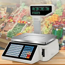 Label Printing Scale 2 Printing Modes Digital Number Computing Scale English Version Electronic Food Scale For Retail Store