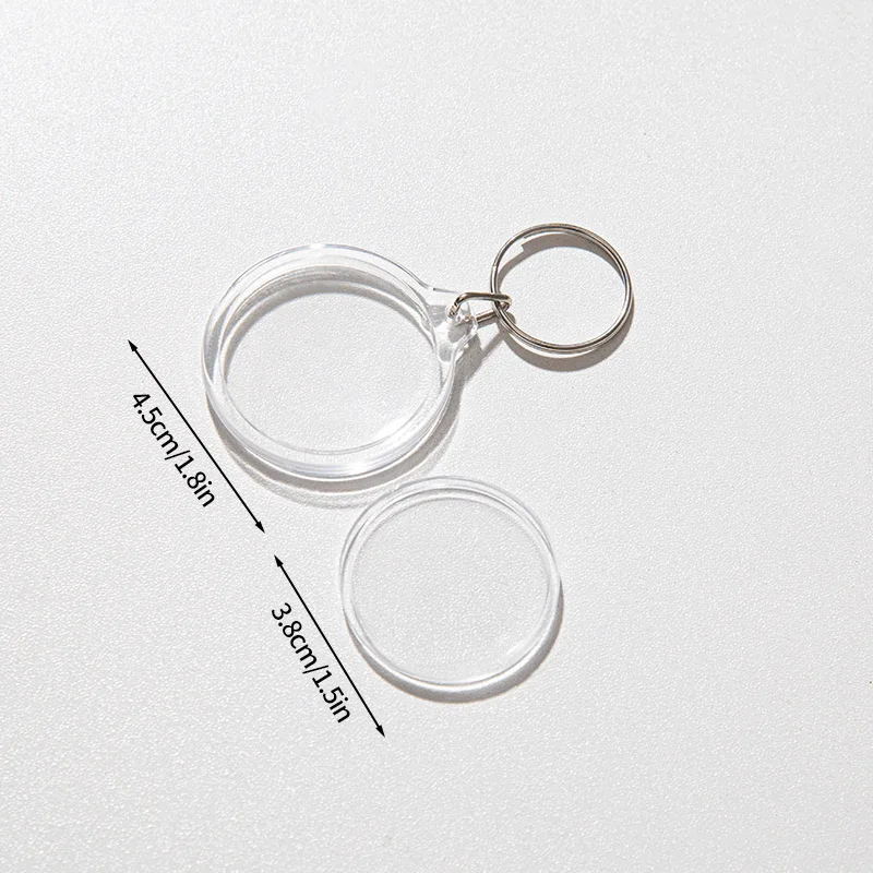 Blank Photo Frame Keychain Transparent Acrylic Mini Picture Frame Keyring Insert Photo Pendant DIY Couple Anniversary Gifts