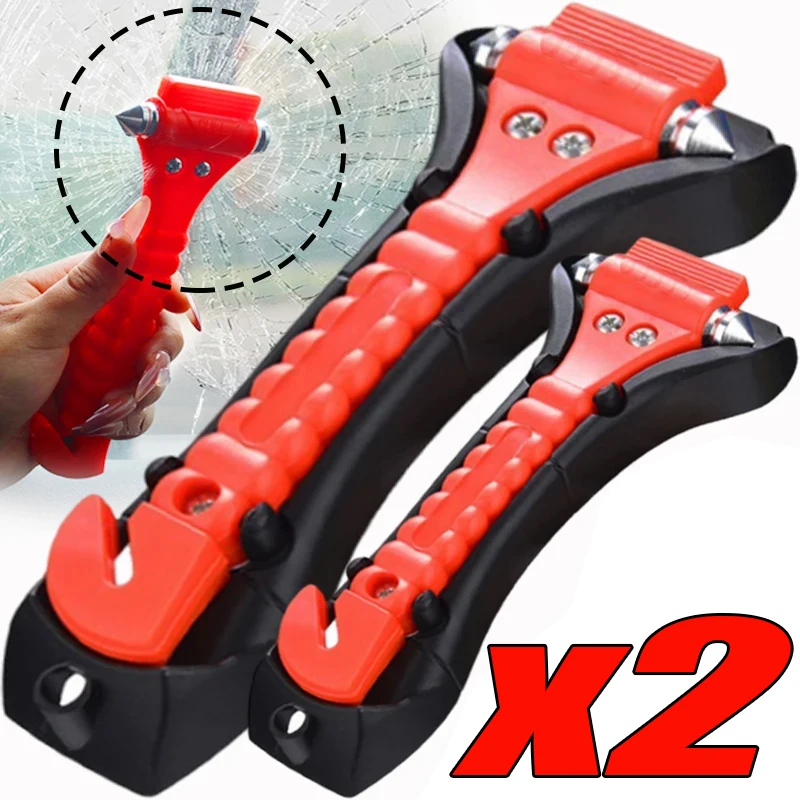 Nuevo martillo de seguridad de supervivencia, cortador de cinturón de seguridad de coche para acampar, conducción, 2 en 1, herramientas de rescate de vida para ventana de rotura de emergencia