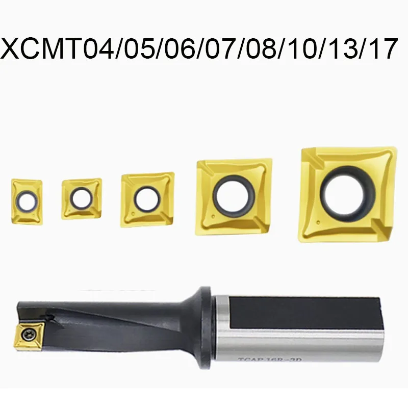 

XCMT040104R/XCMT050204/XCMT060204/XCMT070304/XCMT080304/XCMT10T304/XCMT130408/XCMT170508 Single-edge U drill insert For TCAP