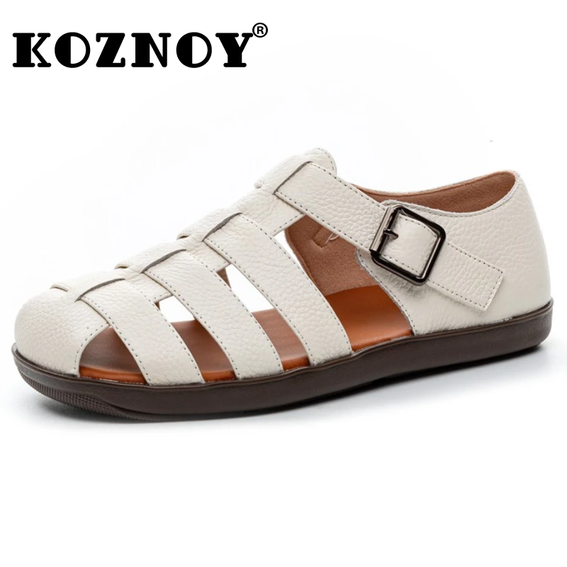 

Koznoy/женские туфли из коровьей кожи с крючками, 2 см, тапочки на плоской подошве, туфли-лодочки на танкетке, женские сандалии Мэри Джейн, летние