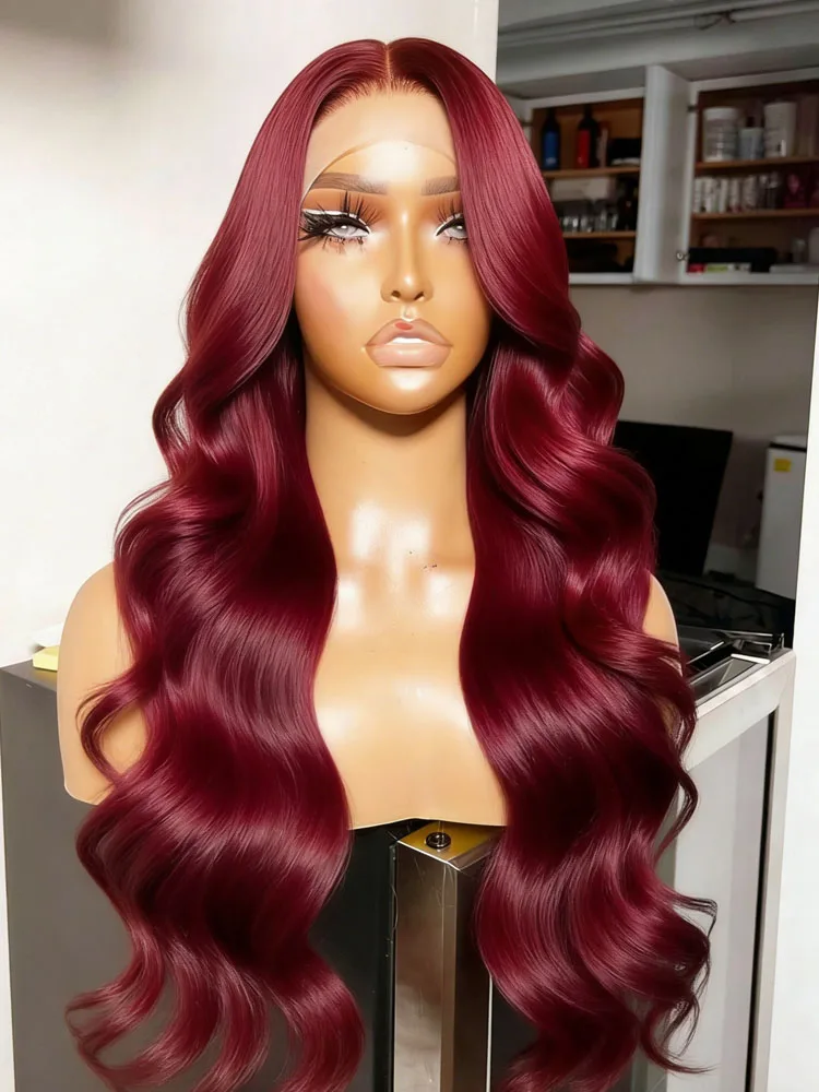 

99J Burgundy 13X6 Lace Frontal Wigs Human Hair Body Wave Lace Front Wig Colored Red Lace Front Human Hair Wigs for Black Women
