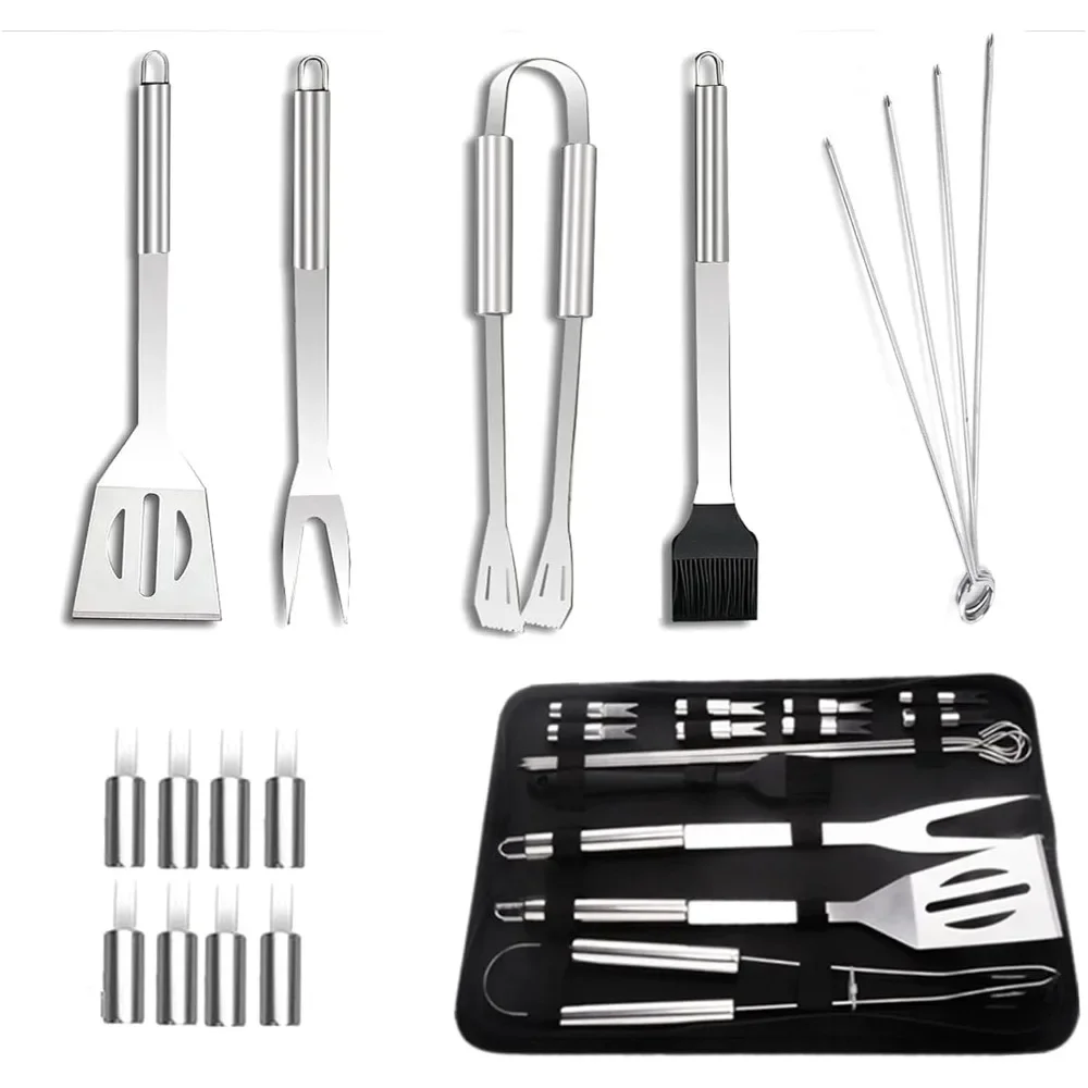 

Grilling Accessories - Generic Barbecue Tools,16 PCS Stainless Steel BBQ Set with Portable Storage Bag Outdoor Grills Accessorie
