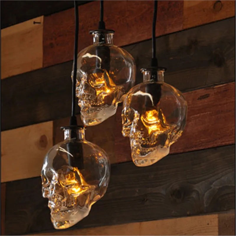 Loft Creative Personality Bar Wall Lamp Industry Wind Restoring Ancient Ways Skulls Bottle Wall Light(With light source)