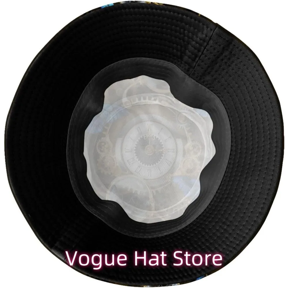 قبعة دلو Steampunk للنساء والرجال، قبعة Steam Punk Sun ذات حافة واسعة قابلة للتعبئة في الهواء الطلق