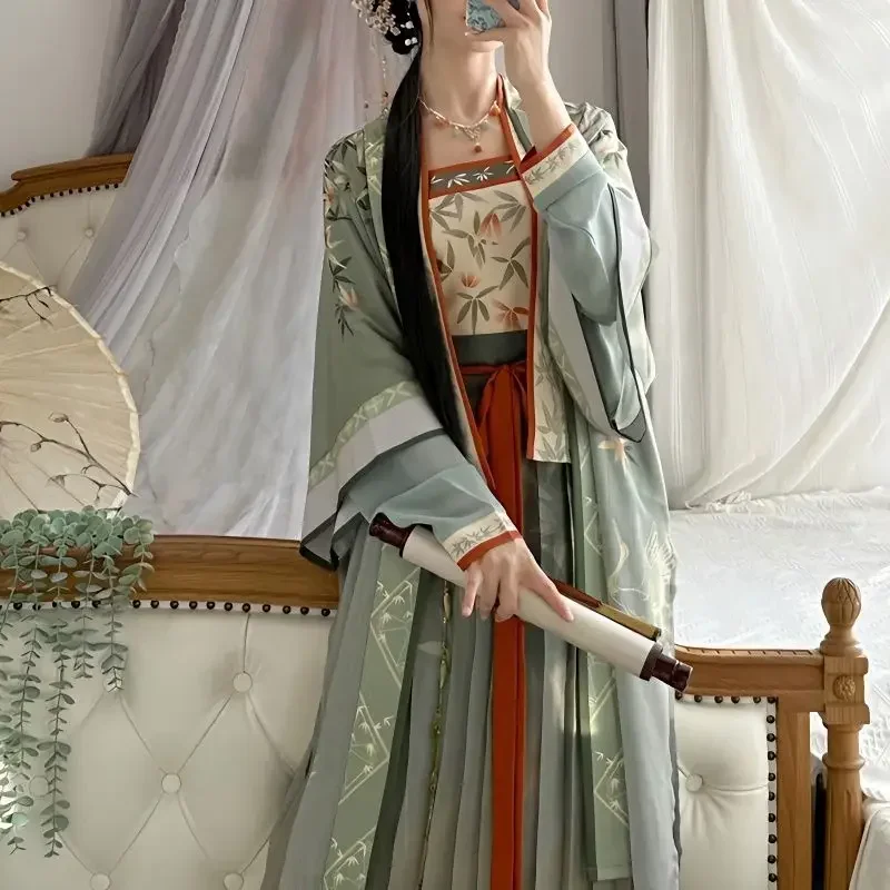 

Hanfu Dress Women Chinese Traditional Hanfu Long Shirt Cosplay Costume Summer Dress Green Hanfu Pleated Skirt