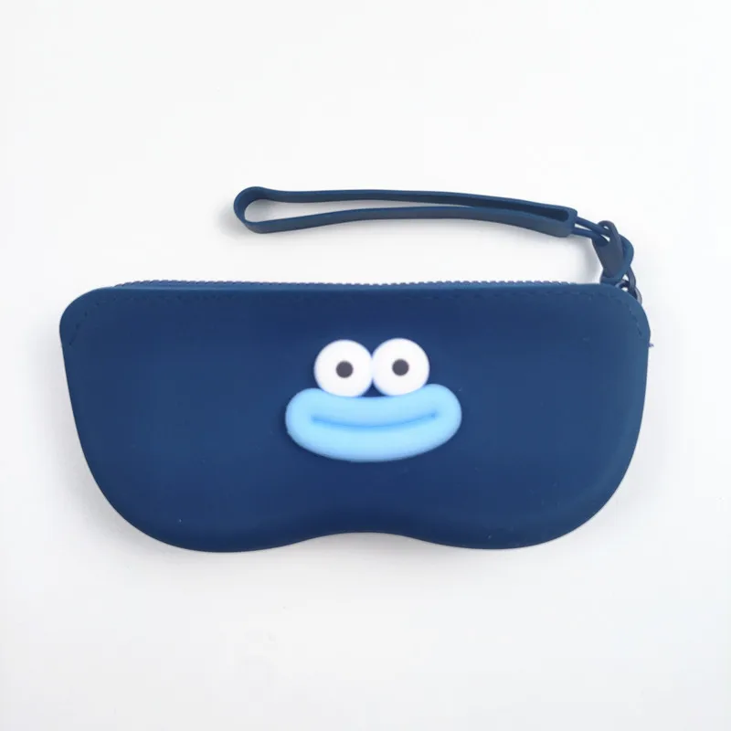 حقيبة نظارات سيليكون محمولة لطيفة على شكل رسوم كرتونية، حافظة واقية للنظارات الشمسية، حقيبة تخزين محمولة قابلة للتعليق