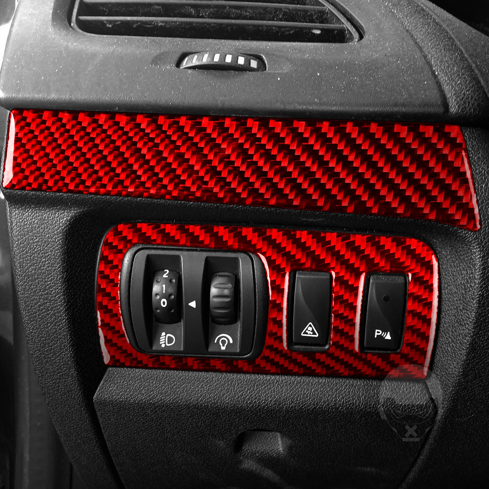 For Renault Fluence Megane 3 RS 2009-2017 Red Carbon Fiber Stickers Central Radio AC/CD Cup Holder Panel Car Trim Accessories