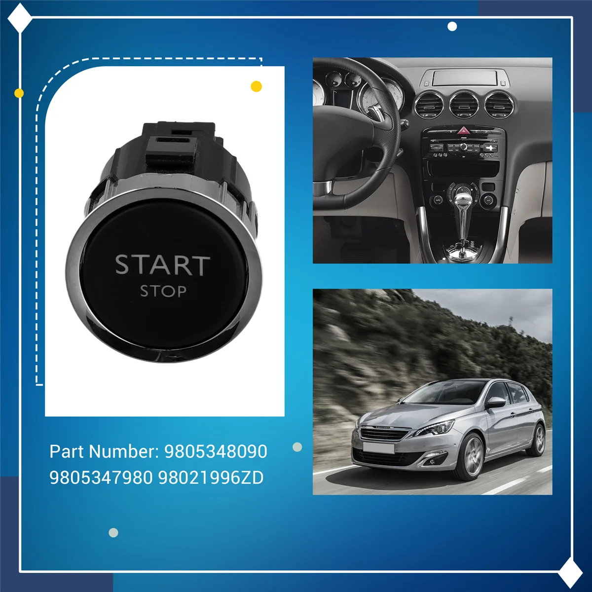 مفتاح إيقاف التشغيل Better-4 Pin 9805348090 9805347980 98021996 ZD لبيجو 308 408 508 سيتروين C4L مفتاح تشغيل زر الضغط #5