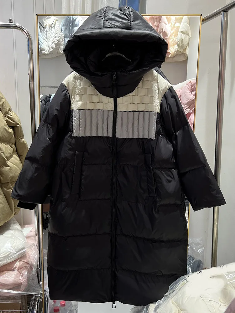 Nuovo piumino rosa con cappuccio per donna piumino corto per pane addensare caldo femminile imbottito di piume parka soprabito da neve