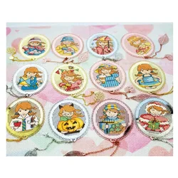 Princess DIY Craft Stich Set, Cross Stitch Needlework, Embroidery Crafts, Counted Cross-Stitching Kit, Month Girl, 4 Bookmark
