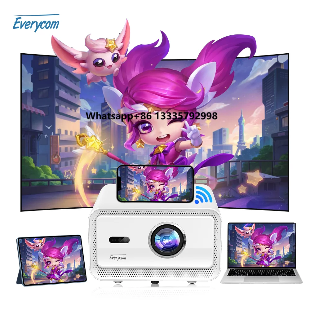 

Real 1500 ANSI 4K Video Projector Mirror Screen Smart Android 12 Movie Theater Projector Cubelite Mini Beamer 4K 1080P Projector