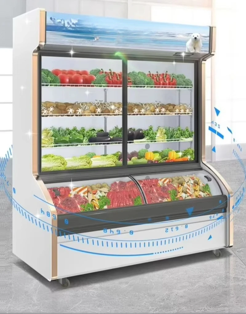 Milk refrigerator display freezer supermarket multi-layer refrigerator Customized size Commercial 6 glass door beer