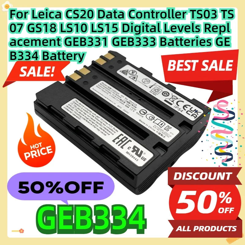 For Leica CS20 Data Controller TS03 TS07 GS18 LS10 LS15 Digital Levels Replacement GEB331 GEB333 Batteries GEB334 Battery