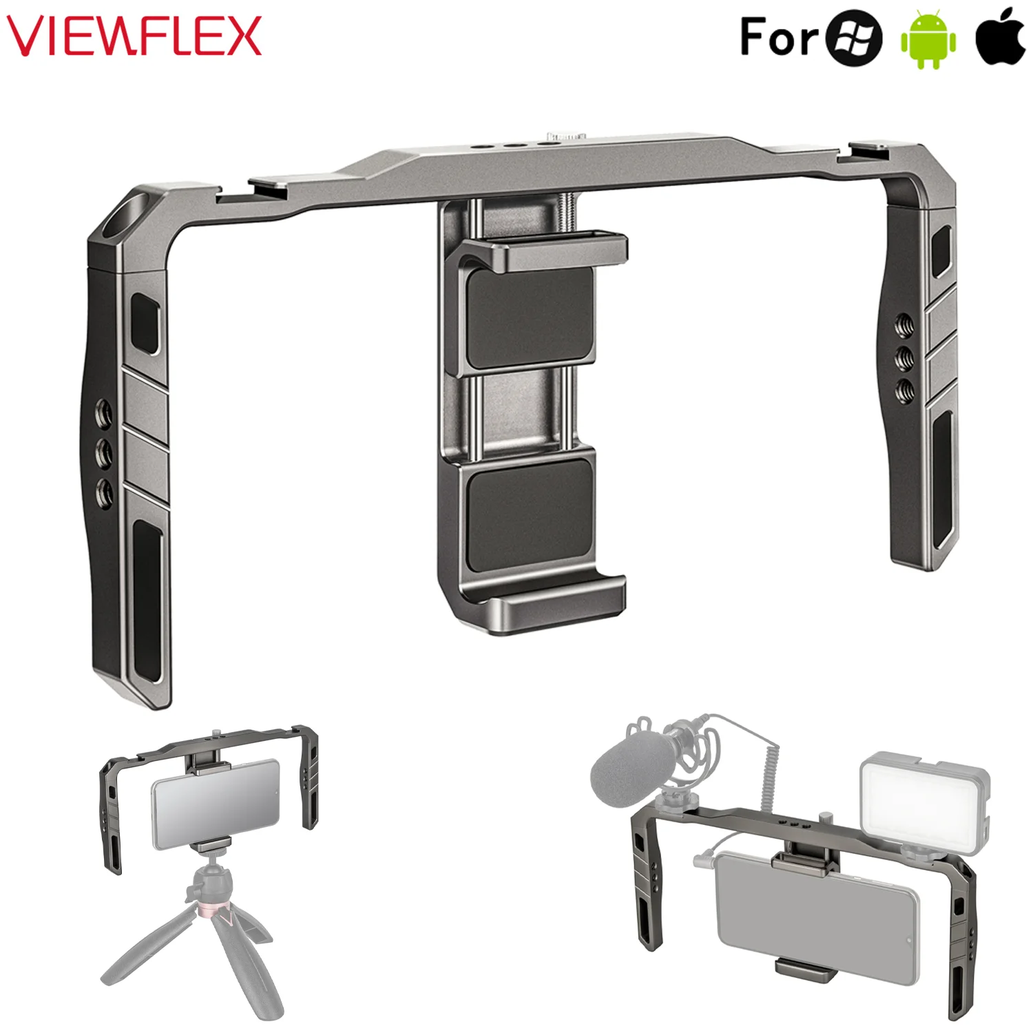 

VIEWFLEX VF-VS02 Foldable Smartphone Stabilizer,Filmmaking Vlogging Rig Case Aluminum Alloy +ABS Universal Phone Cage