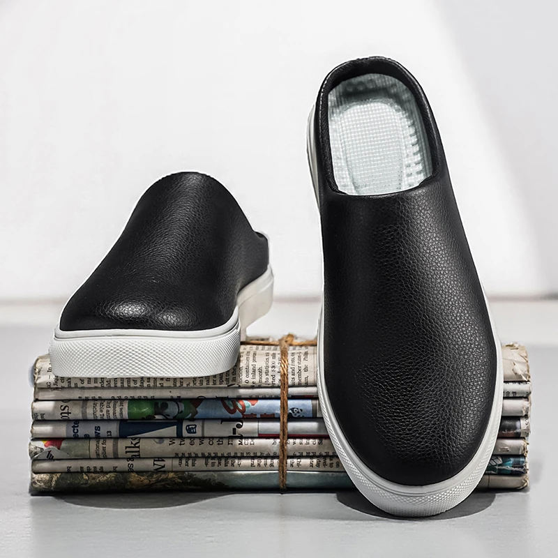 Spring Summer Men's Lazy Slippers Slides Indoor Outdoor Sandals Men Non-slip Home Half Slippers Men Casual Shoes Baotou Slippers
