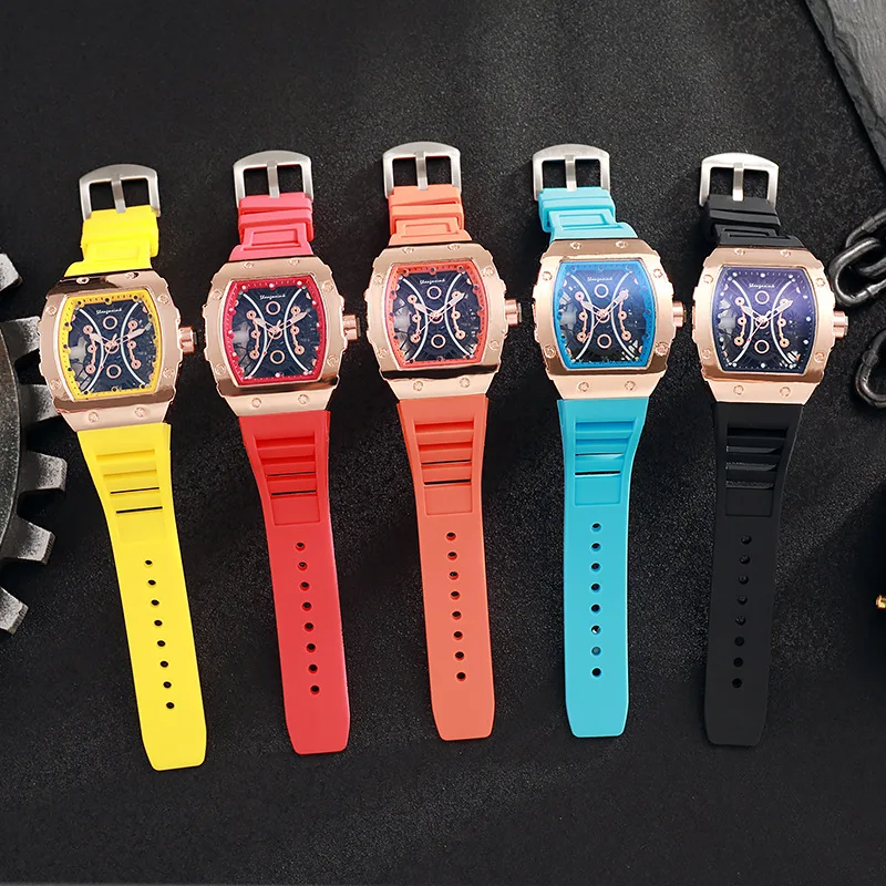 Adult student quartz watch Miller barrel type watch multifunctional personality couple large dial wristwatch