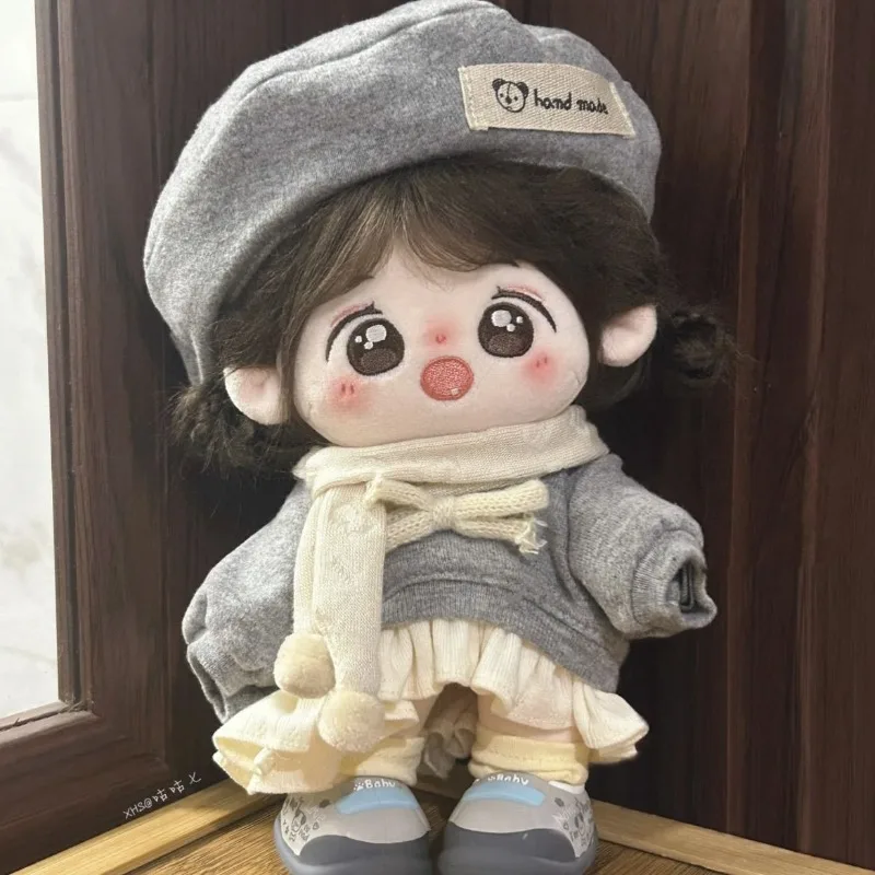 20CM Cotton Dolls Leisure Clothes Non-attribute Doll Clothes Accessories Cute Cartoon Dress-up Plush Toy Children Birthday Gift