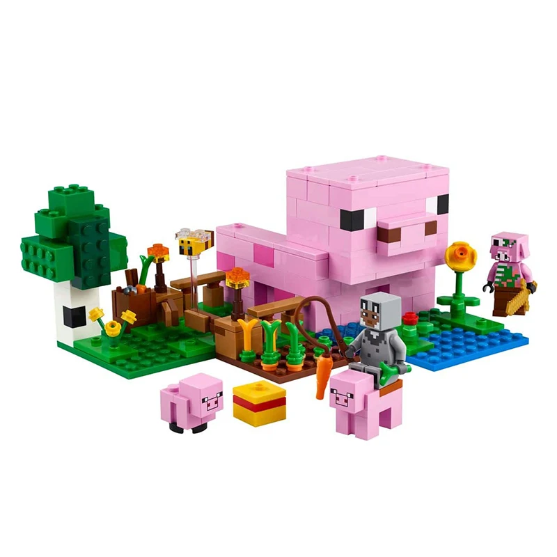 

LEGO Building blocks Sets MC My Mini World Game Series Building Blocks The Baby Pig House Farm Children's Toys Assembling Gift