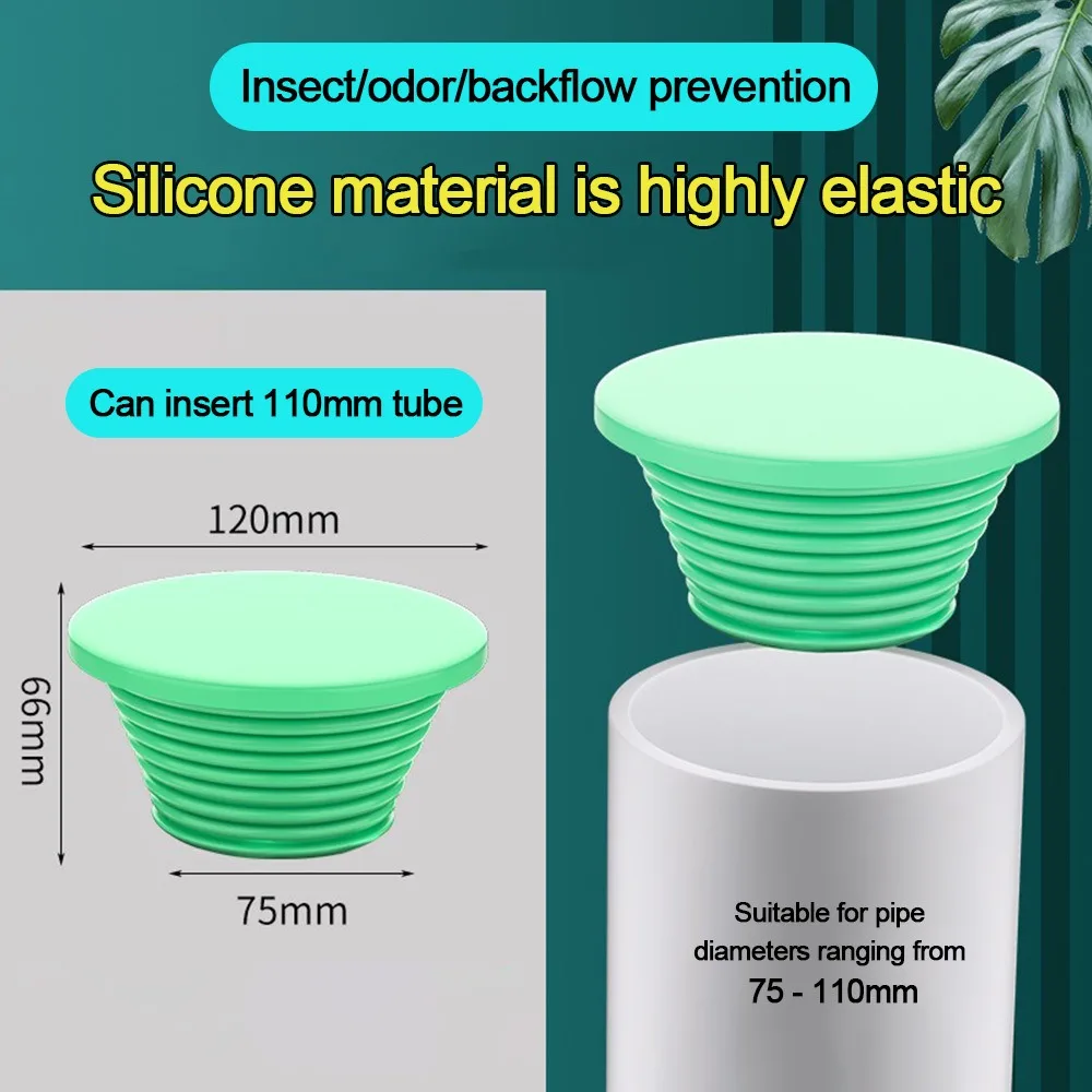 Silicone Sewer Pipe Sealing Ring Anti Odor Anti-clogging Floor Drain Stopper Conical Shape Sewer Seal Hole Sealing Plugs