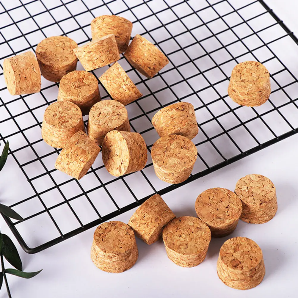 100 Tapones de Corcho de Madera para Vino, Color Natural, Tapones de Sellado para Botellas de Vidrio, Repuesto para Botellas Abiertas, Bricolaje en el Hogar