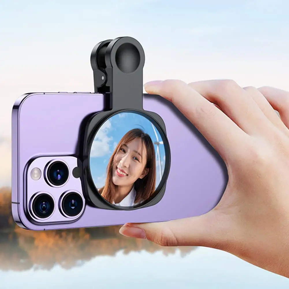 Smartphone Camera Mirror Reflection Clip Kit Portable Mobile Phone Camera Mirror Clip With Storage Bag Phone Rear Selfie Mirror