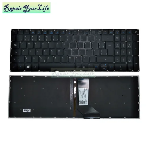 Imagen 2 del producto Teclado retroiluminado español brasileño PT BR para Acer Aspire ES1-572 523 533 ES1-524 A315-41 A315-53 A315-51 A315-31 A315-21 nuevo