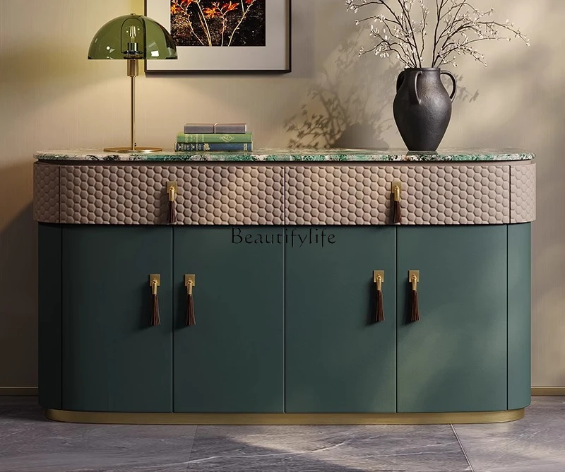 

Light luxury Italian postmodern marble TV cabinet custom storage entrance shoe cabinet