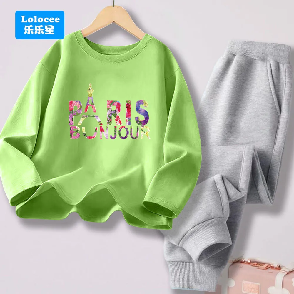 الأطفال طويلة الأكمام البلوز تي شيرت وسراويل مجموعات جديد المطبوعة الفتيات السراويل الطويلة غير رسمية المحملة 2 قطعة مجموعات الاطفال الربيع مجموعات BLH1 #4