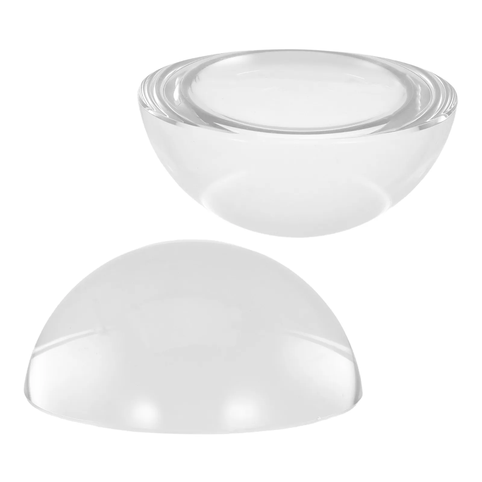 2Pcs Clear Glass Hemisphere Paperweight Crystal Dome Decorative Office Desk Paperweight Calligraphy Practice Sewing Pattern
