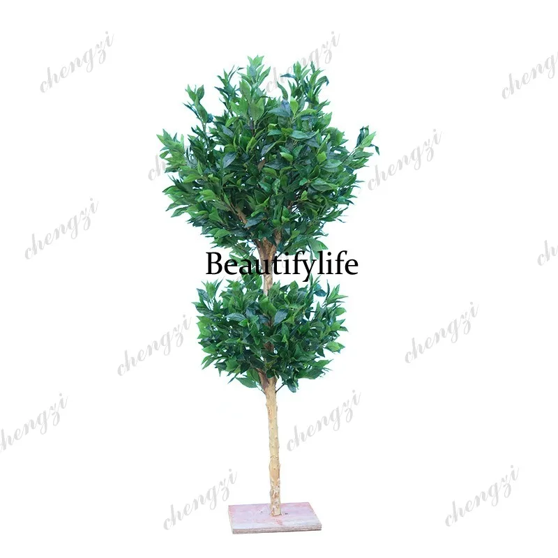 A74 simulation single pole laurel potted plant hotel window storefront decoration simulation plant living room