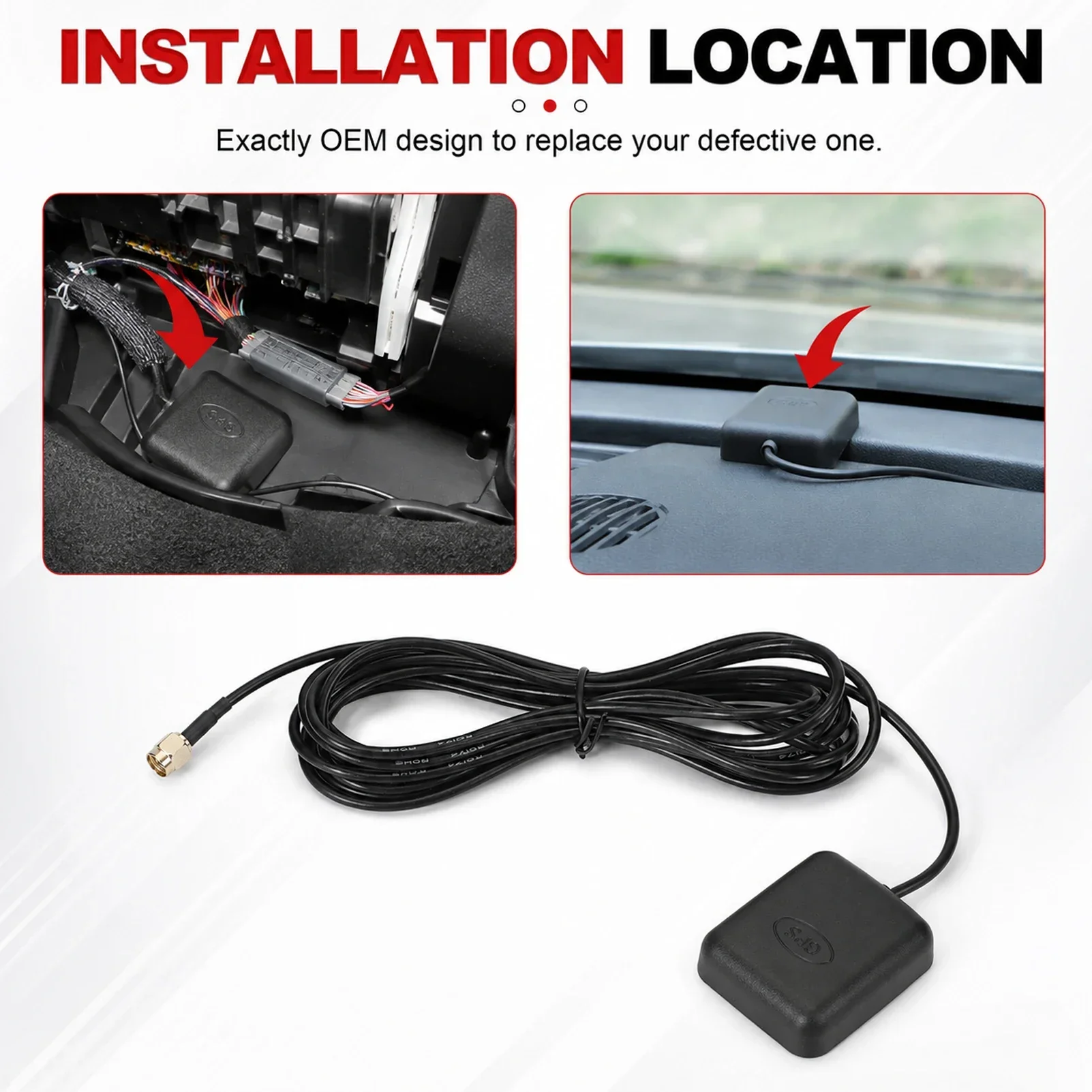 28dBi 3 in 1 Dual-Mode Satellite Positioning FAKRA-C Car Aerial SMA Male Connector 3M Cable BD GPS GLONASS Antenna High Gain