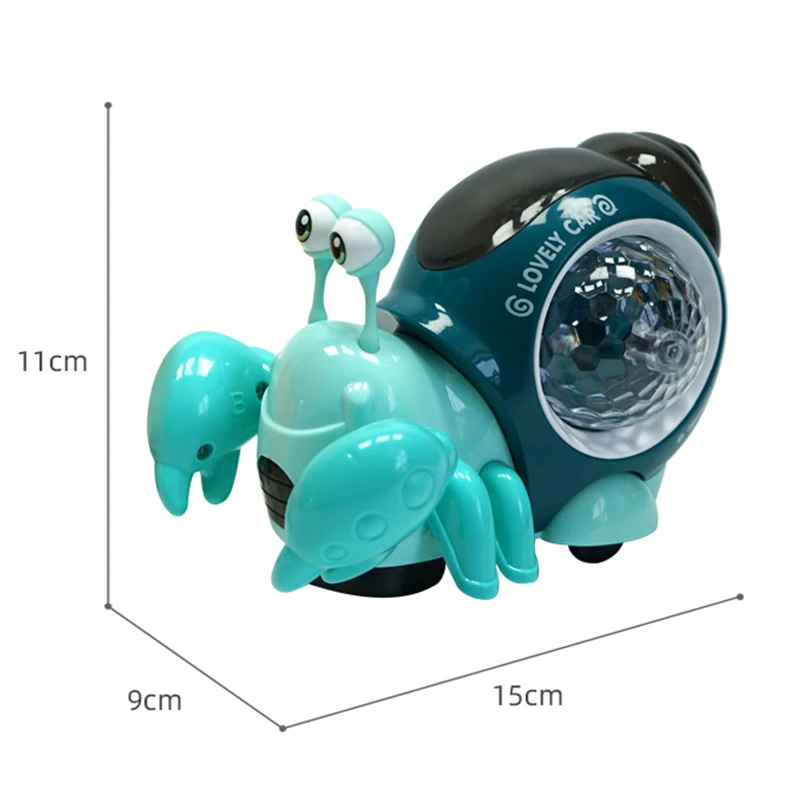 Crawling Crab Walking Dancing Electronic Pets Robo Hermit Crab Snail Glowing Music Light Baby Toddler Educational Toy Christmas