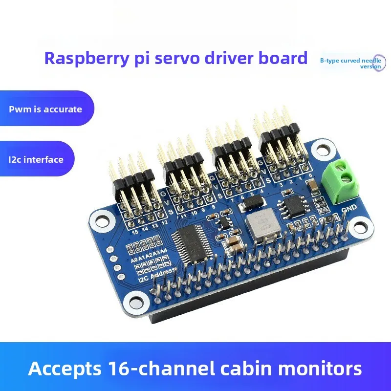 

16-Channel I2C Servo Driver Board Bent Pins PWM Control for Raspberry Pi 4B Robotics
