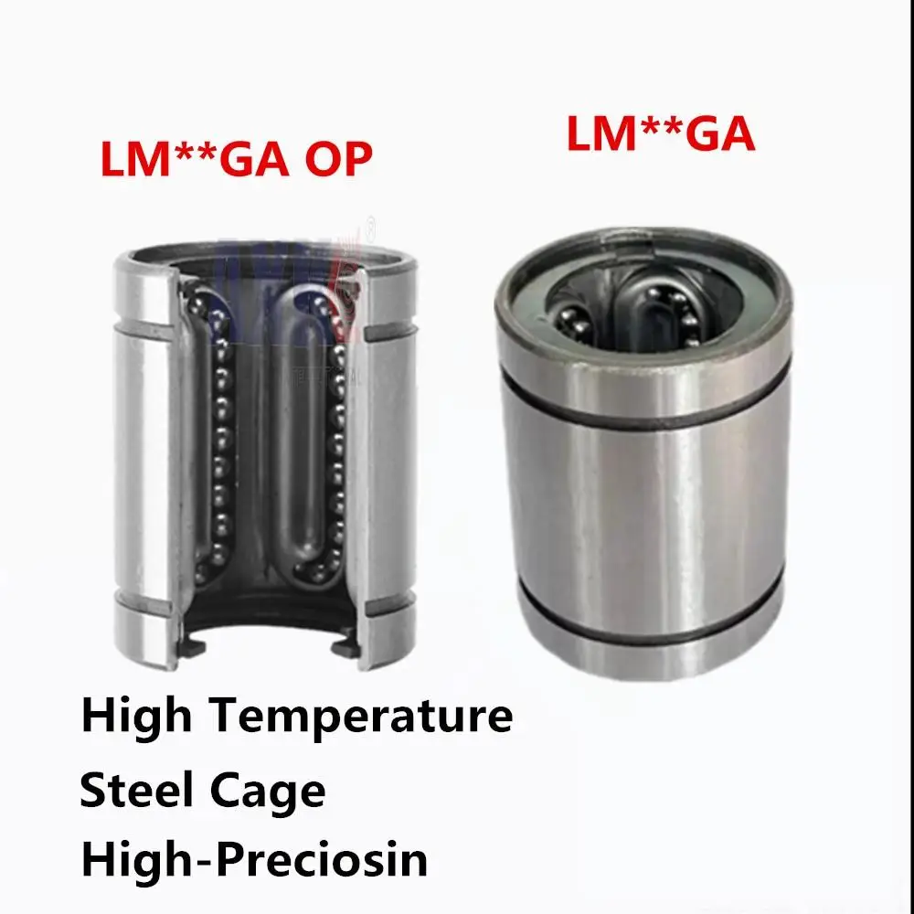 High Temperature Resistance LM25 GA LM20GA LM8GA LM16GA OP Steel Cage Linear motion Ball Bearing LM30GA