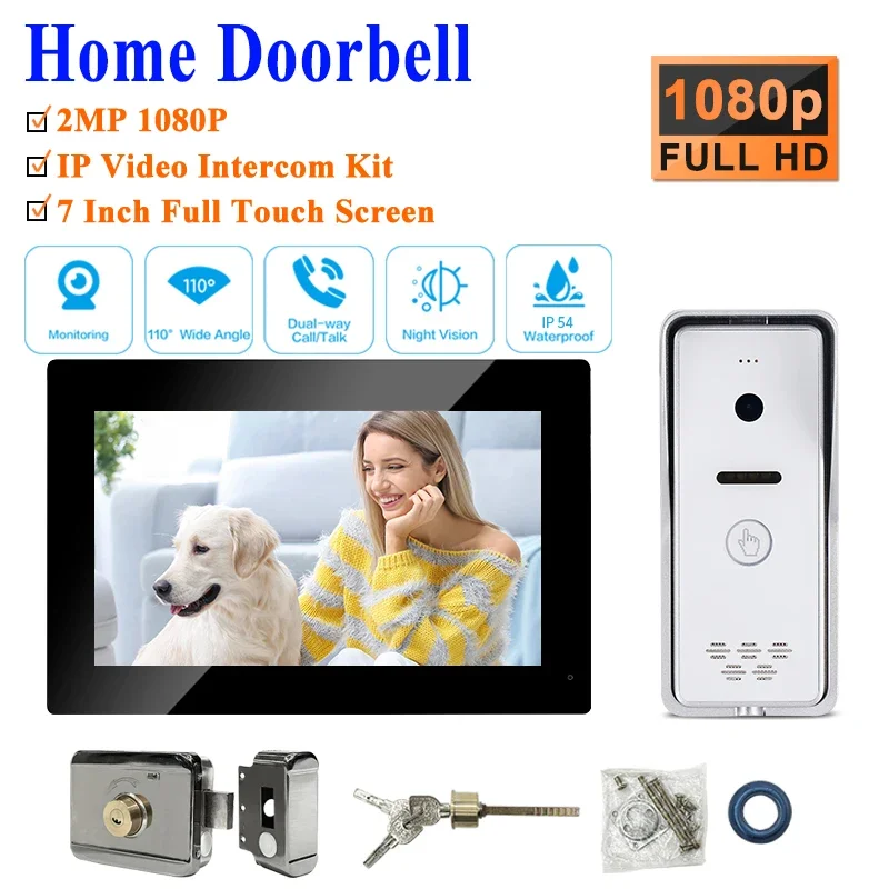 

High Quality Cat5/6 1080P Smart Life Home Digital Doorbell Viewer Peepholes Door Camera Eye IR with Netcable