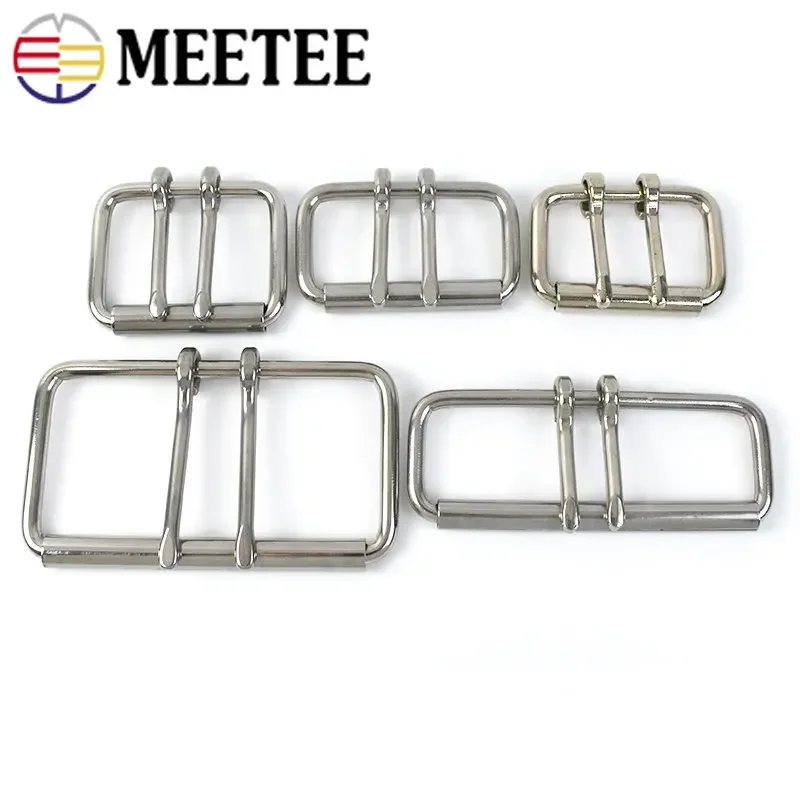 1Pc Meetee Metal Belt Buckle 52/60/102mm Tri Glide Clasp Stainless Steel Double Pin Buckles Bag Clothes DIY Hardware Accessories