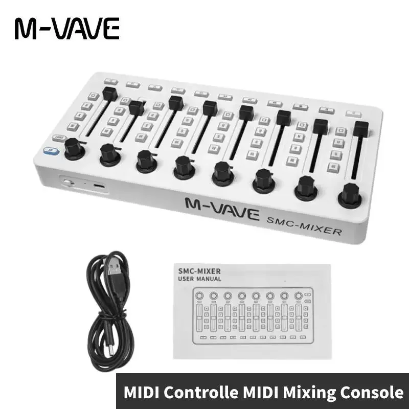 M-VAVE SMC-Mixer Wireless MIDI Controller Mixing Console 8 Encoder Software Control MIDI Keyboard for Windows/Mac/Ios/Android