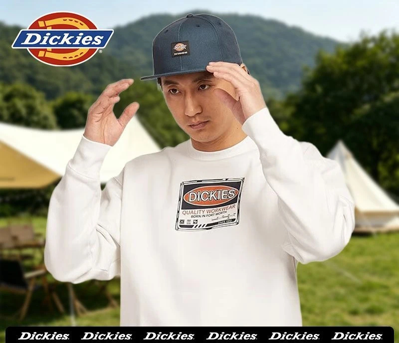 Dickies Relaxed Fit Fleece Sweatshirt Couple Unisex Spring Streetwear Pullover